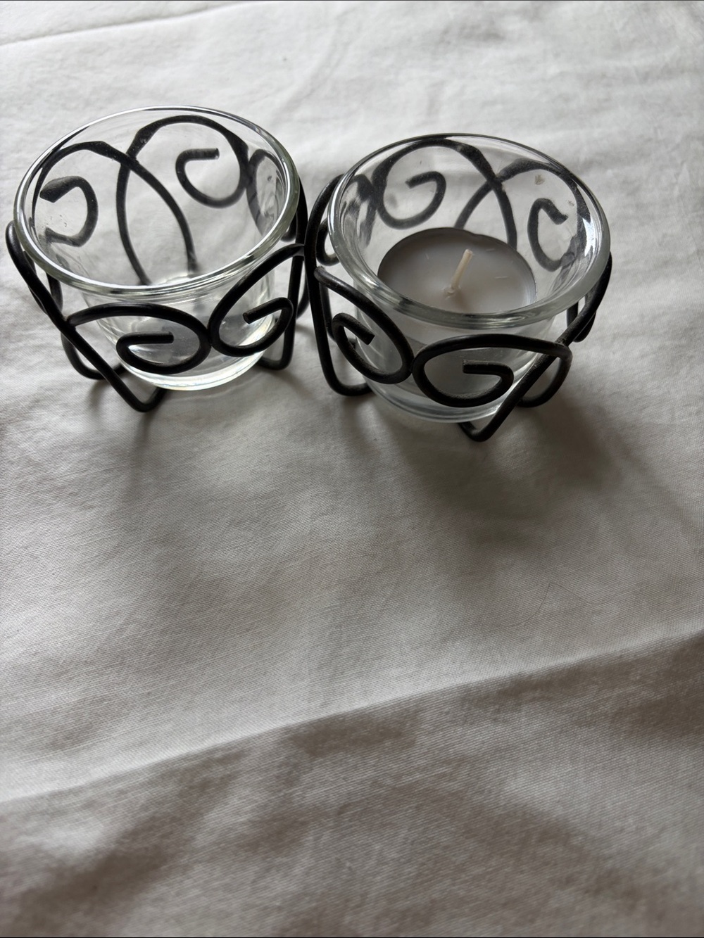 Southern Living At Home Black Scroll Metal Tealight Votives - Pair